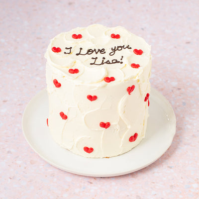 White Cake with Hearts | vegan möglich