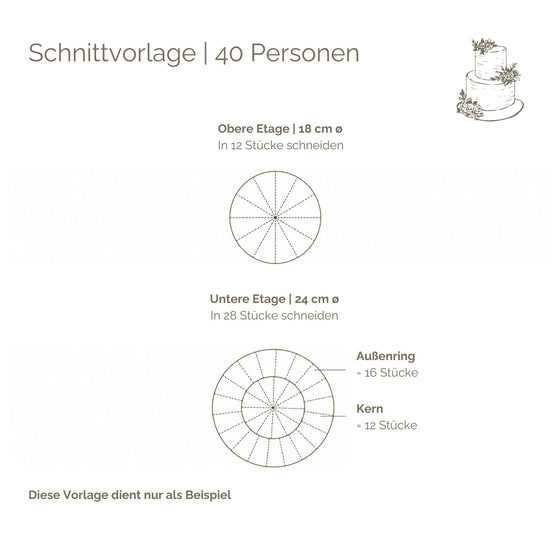 2-Etagen–Hochzeitstorte mit Deko nach Wunsch | vegan möglich