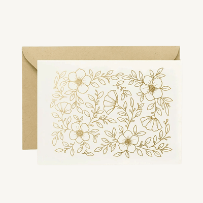 Grußkarte | Goldfolien Blumen - Barcomi's Onlineshop