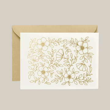 Grußkarte | Goldfolien Blumen - Barcomi's Onlineshop