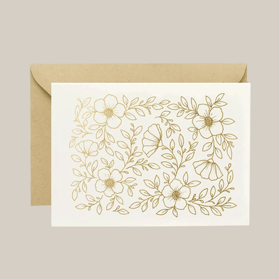 Grußkarte | Goldfolien Blumen - Barcomi's Onlineshop