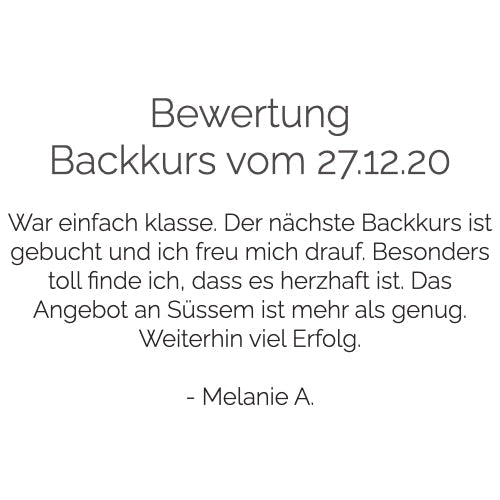 Backkurs | 10. Januar - Cynthia Barcomi's Onlineshop