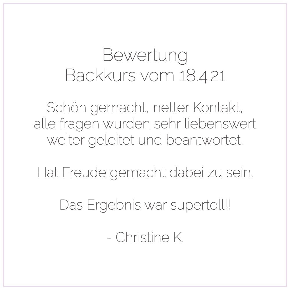 Backkurs | 17. Oktober - Cynthia Barcomi's Onlineshop