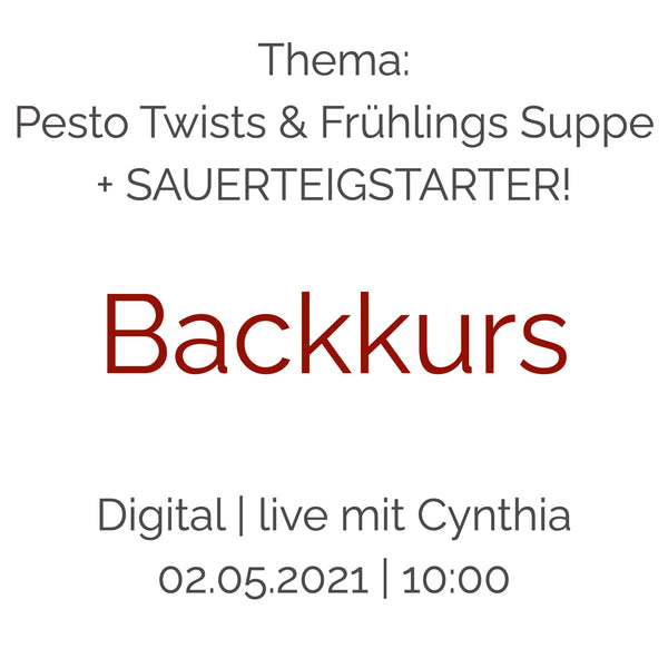 Backkurs | 2. Mai - Cynthia Barcomi's Onlineshop