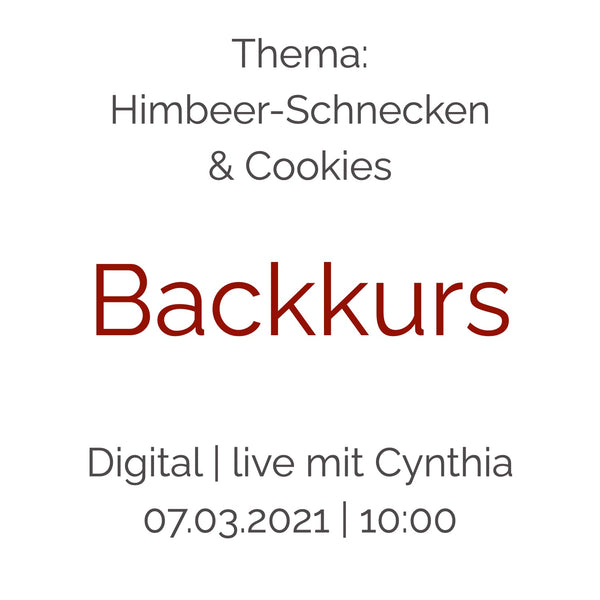 Backkurs | 7. März - Cynthia Barcomi's Onlineshop