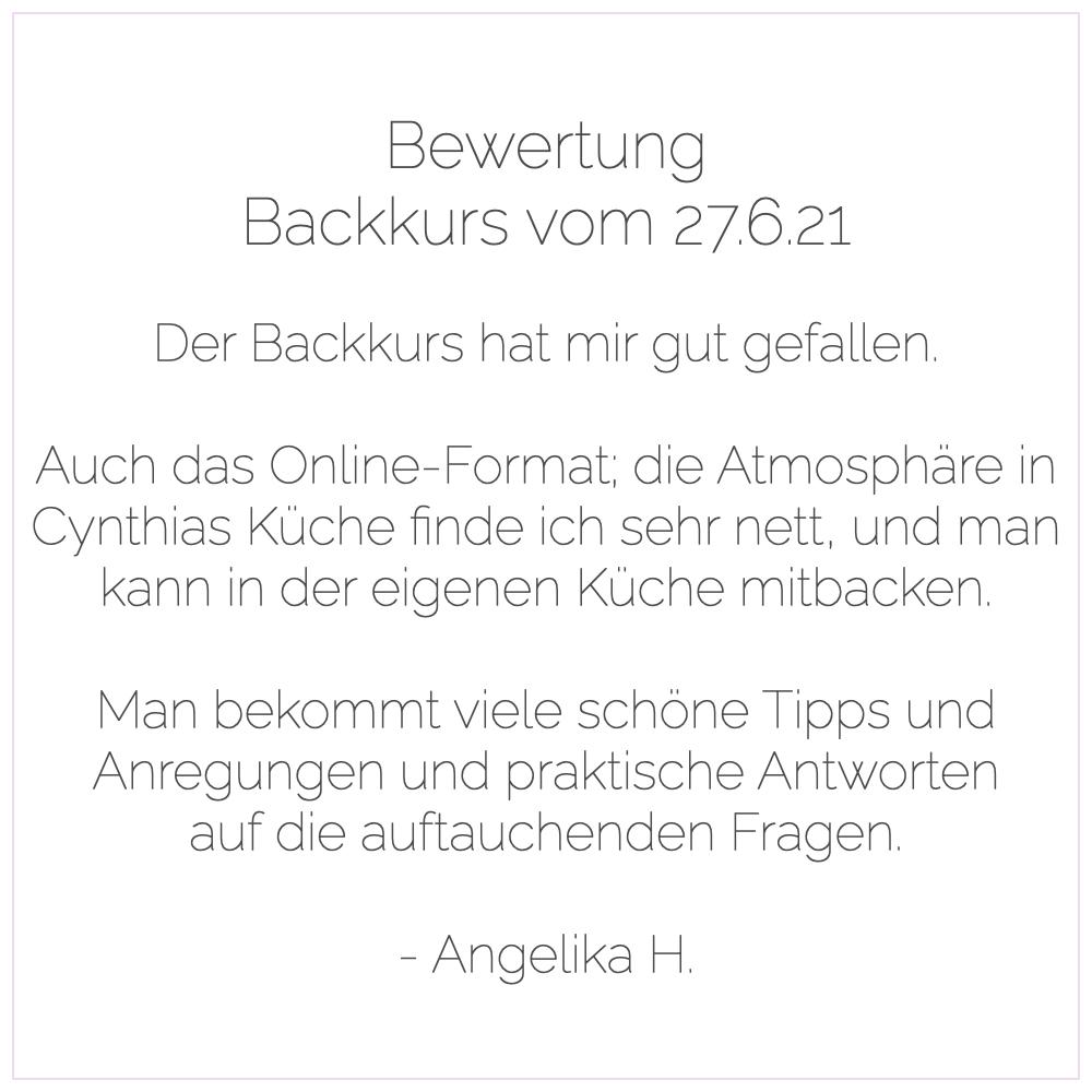 Backkurs | 9. Januar - Cynthia Barcomi's Onlineshop