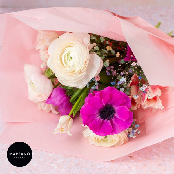 Marsano Blumenstrauß | Lila, Rosa & Weiß - Barcomi's Onlineshop